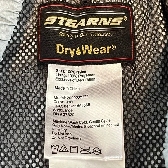 Stearns Rain Pants Mens Large Gray Dry Wear Solid Cargo Pockets Lined Drawstring - Picture 4 of 11